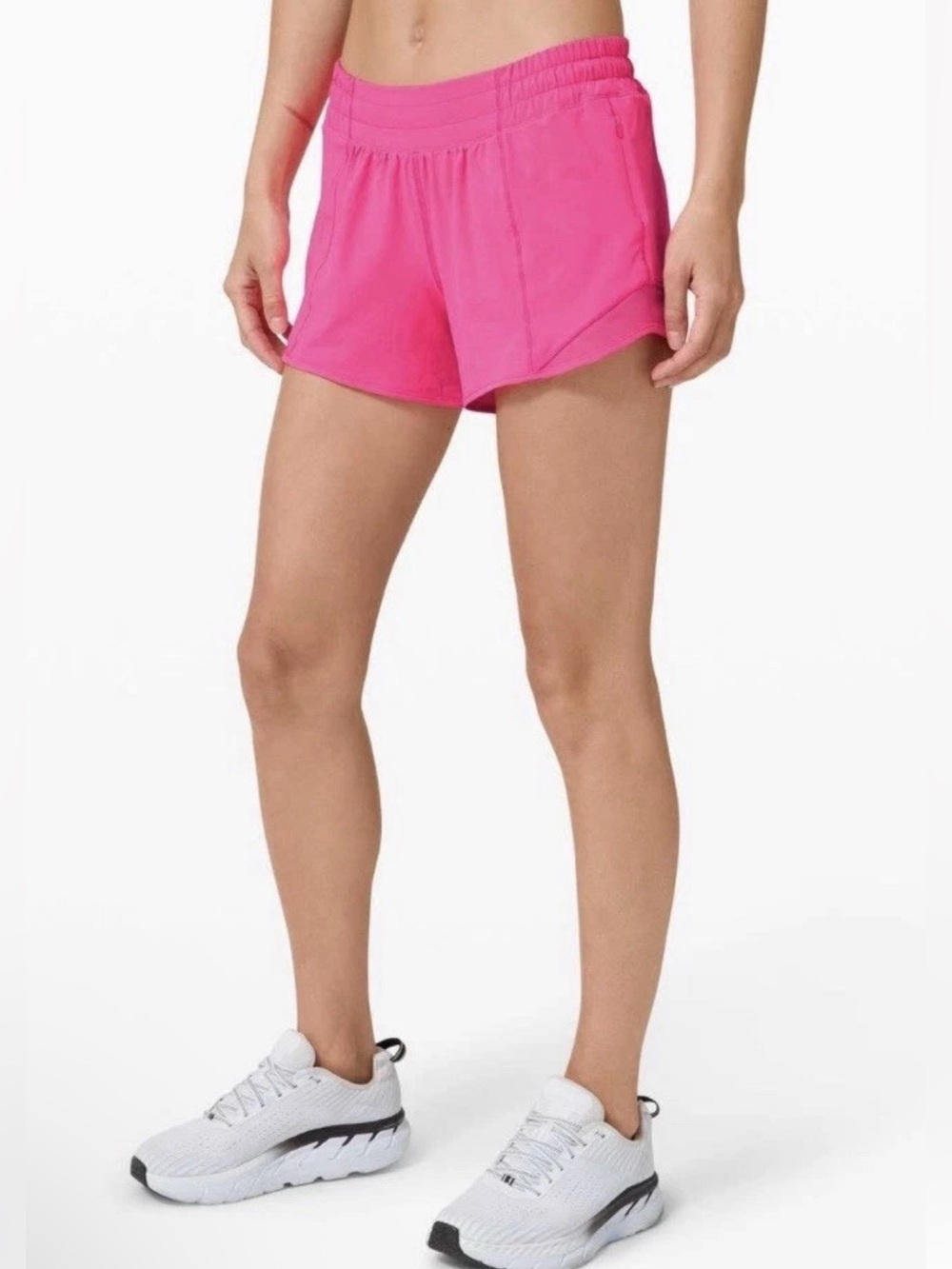 Lululemon Hotty Hot Short ll 4” Long Size 8 Pink Highlight Lined Stretch